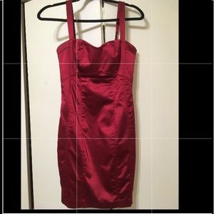 Bebe Satin Red dress